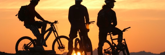 Mointainbiker nach einer anstrengenden Tour